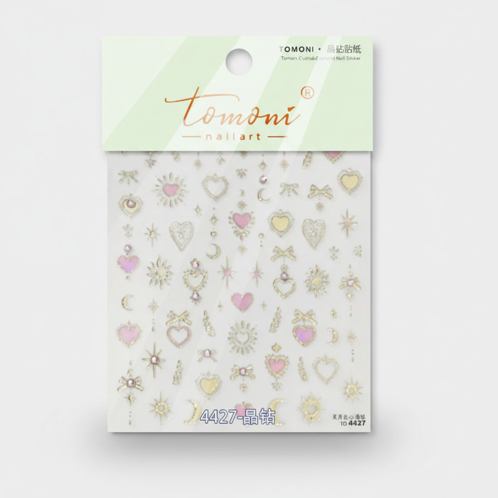 Heart & Star Celestial Nail Art Stickers