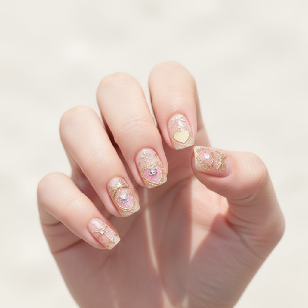 Heart & Star Celestial Nail Art Stickers
