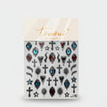 Gothic Cross And Gemstone Nail Art Stickers