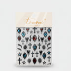 Gothic Cross And Gemstone Nail Art Stickers