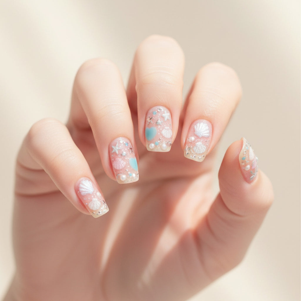 Ocean Theme Nail Art Stickers With Shells And Starfish