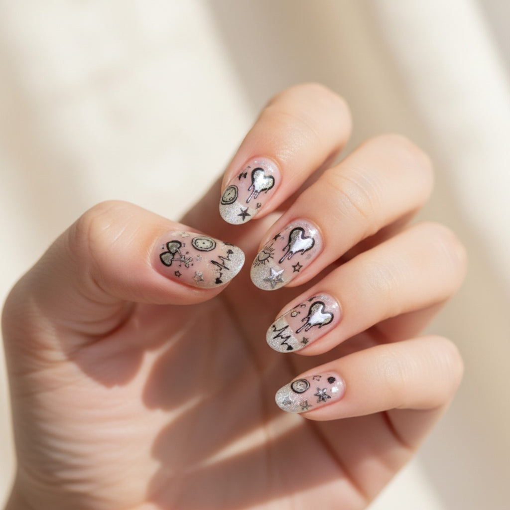 Celestial Doodle Temporary Tattoo Sheet