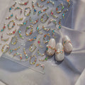 Colorful Beaded Nail Art Sticker Sheet Set – Korean nail care (view 1)