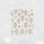 Ornate Gold Gem Nail Art Stickers Pink – Korean nail care (view 2)