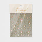Ornate Gold Gem Nail Art Stickers Pink – Korean nail care (view 1)