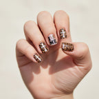 Leopard Print Nail Art Sticker Sheet With Crosses And Hearts