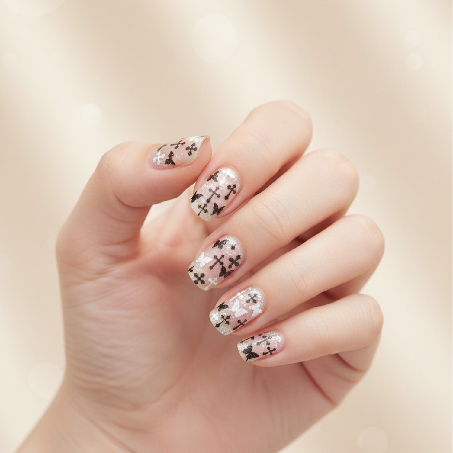 Butterfly and Cross Nail Art Stickers