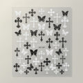MS389 Black White Cross Butterfly Nail Art Stickers