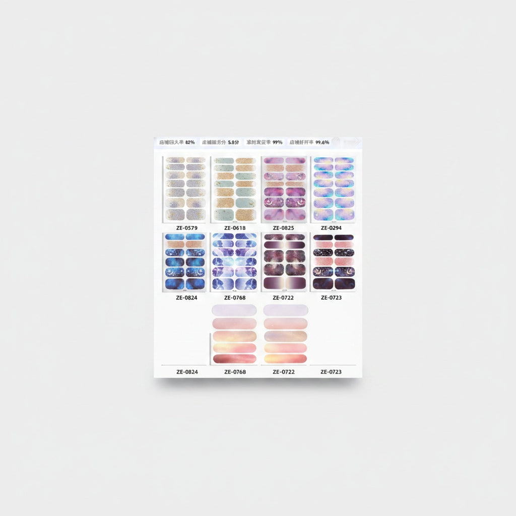 Nail Art Sticker Strips Colorful Collection Pack