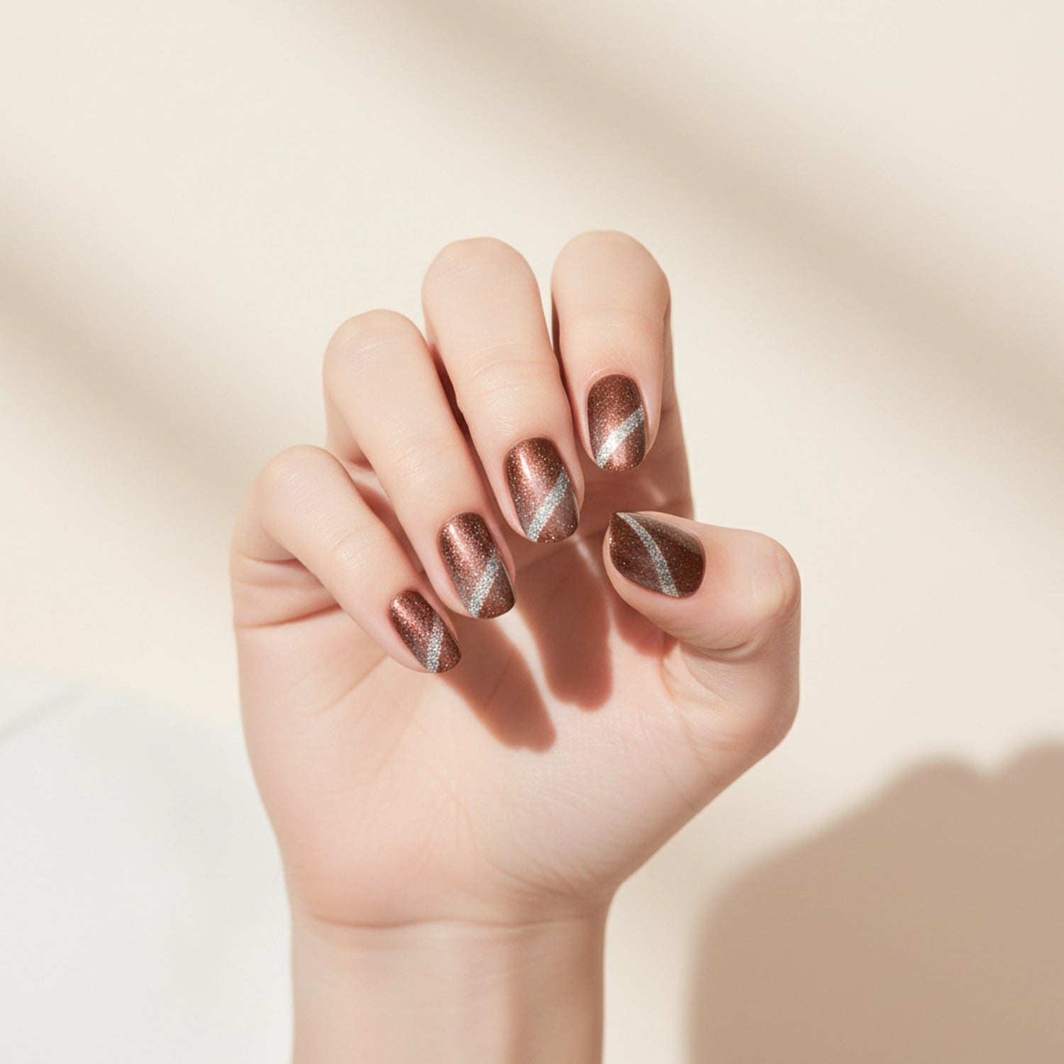 Gradient Nail Wraps Shimmer Metallic Finish Set