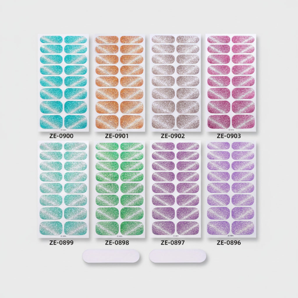 Glitter Ombre Nail Wraps Set