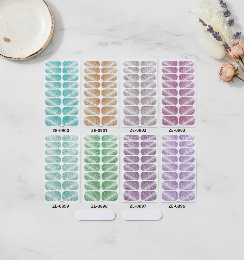 Glitter Ombre Nail Wraps Set – Korean nail care (view 2)