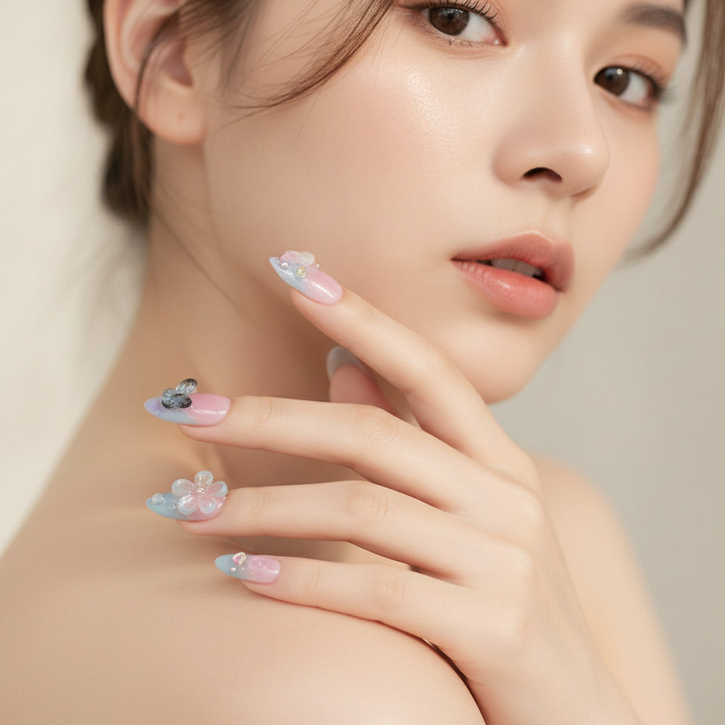 Floral 3D Nail Art Sticker Set – Korean beauty tool (view 2)