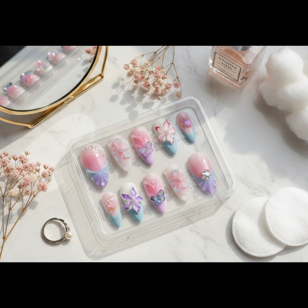Floral 3D Nail Art Sticker Set – Korean beauty tool (view 3)