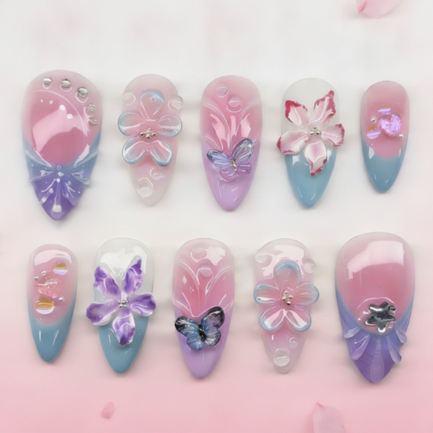 Floral 3D Nail Art Sticker Set