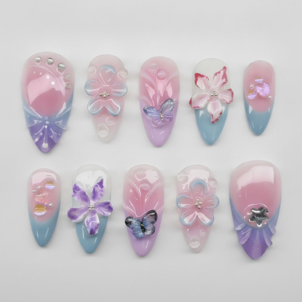 Floral 3D Nail Art Sticker Set – Korean beauty tool (view 1)