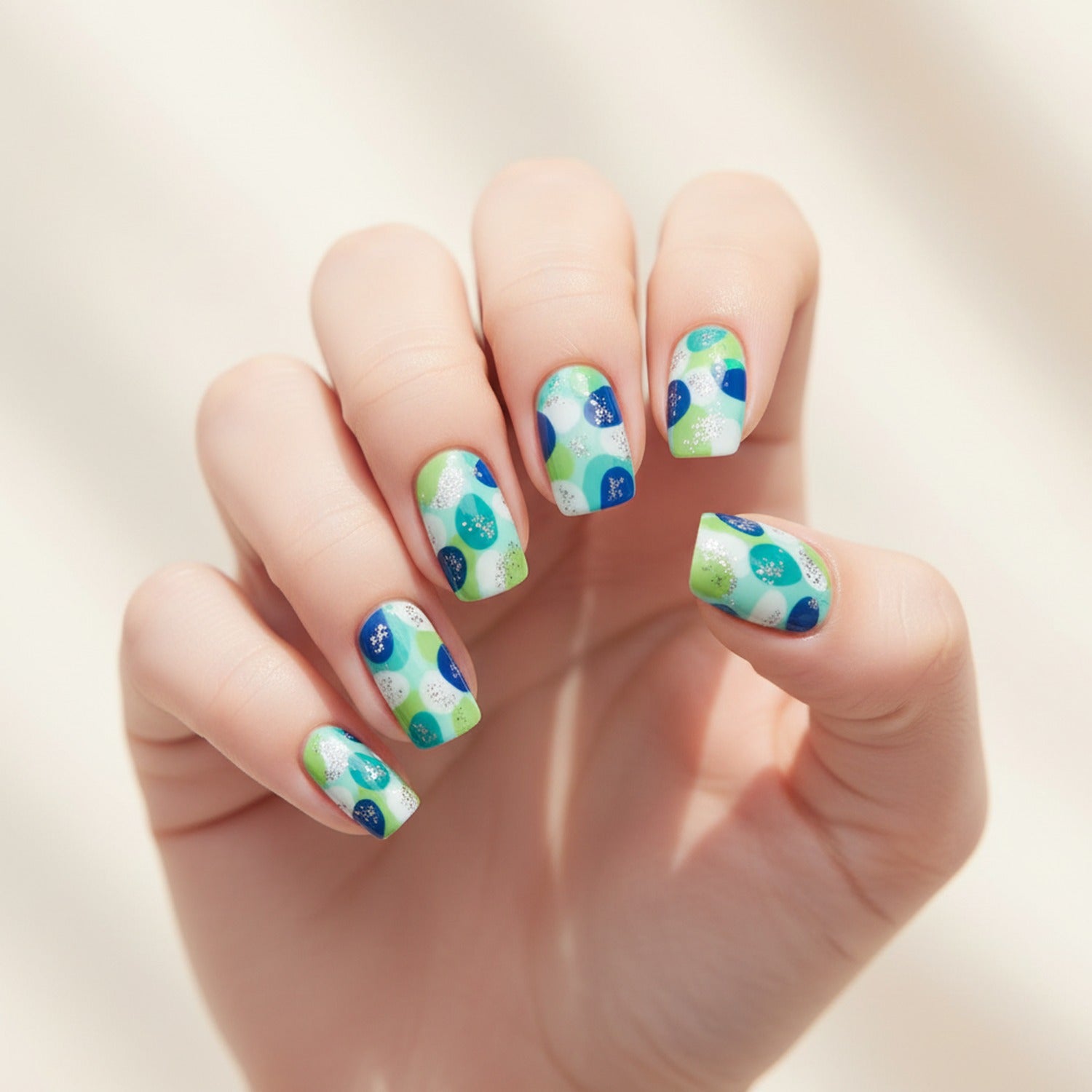 Portable Green Manicure Tool Kit Set