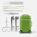 Portable Green Manicure Tool Kit Set – Korean nail care