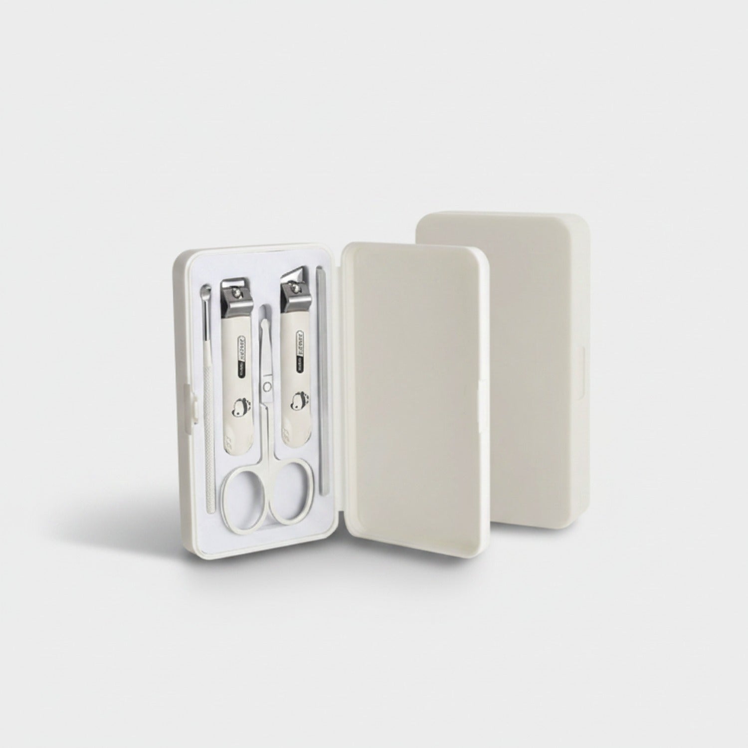 Cream Nail Care Manicure Set With Scissors