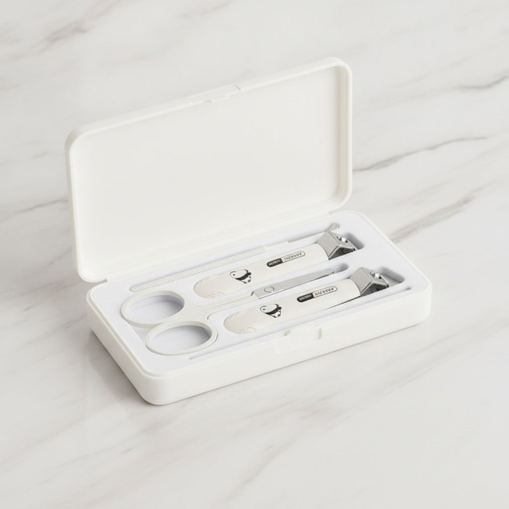 Cream Nail Care Manicure Set With Scissors – Korean nail care (view 2)