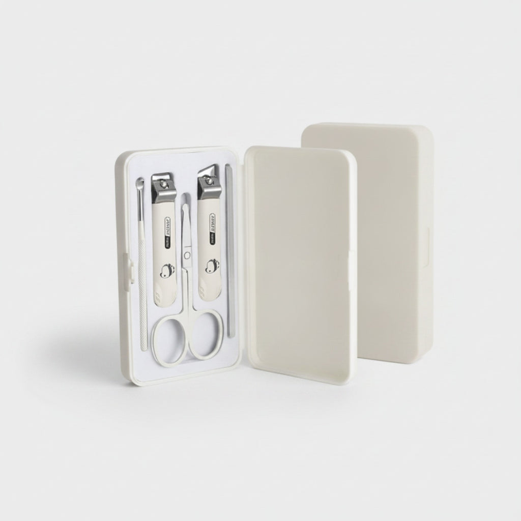 Cream Nail Care Manicure Set With Scissors – Korean nail care (view 1)