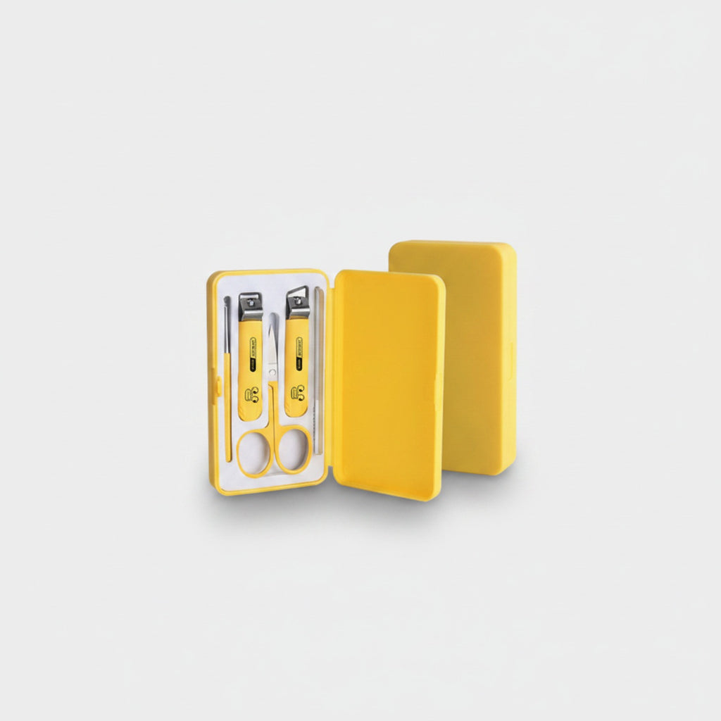 Yellow Nail Care Kit With Scissors And Nail File