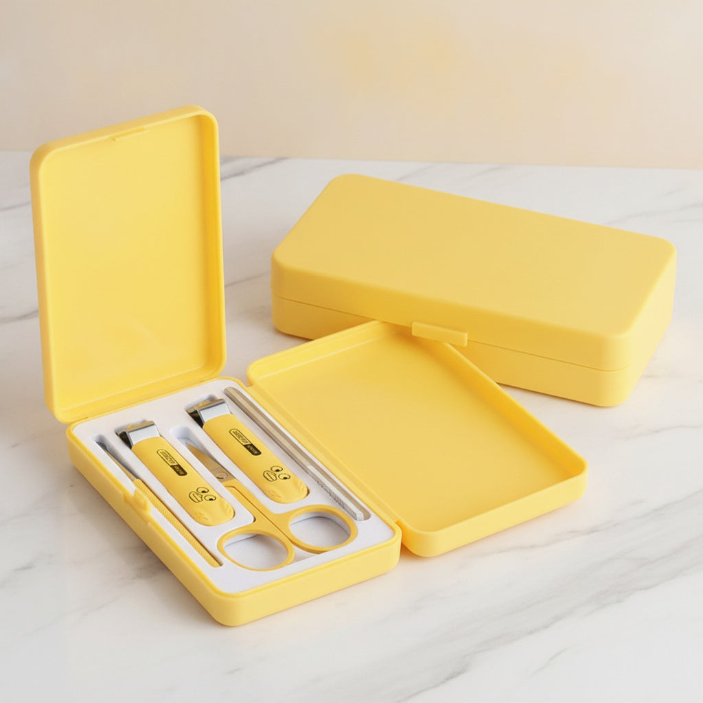 Yellow Nail Care Kit With Scissors And Nail File – Korean nail care (view 2)
