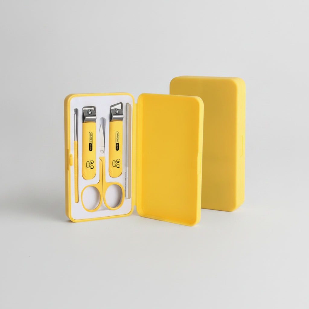 Yellow Nail Care Kit With Scissors And Nail File – Korean nail care (view 1)