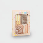 Pastel Hair Brush Set With Hair Clips And Scrunchies