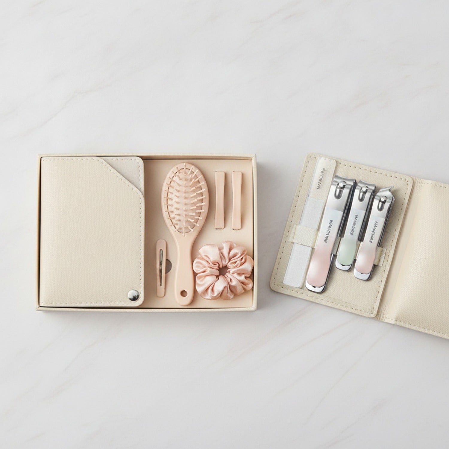 Pastel Hair Brush Set With Hair Clips And Scrunchies