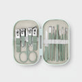Sage Green Nail Care Kit With Scissors And Tools
