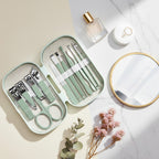 Sage Green Nail Care Kit With Scissors And Tools – Korean nail care (view 3)