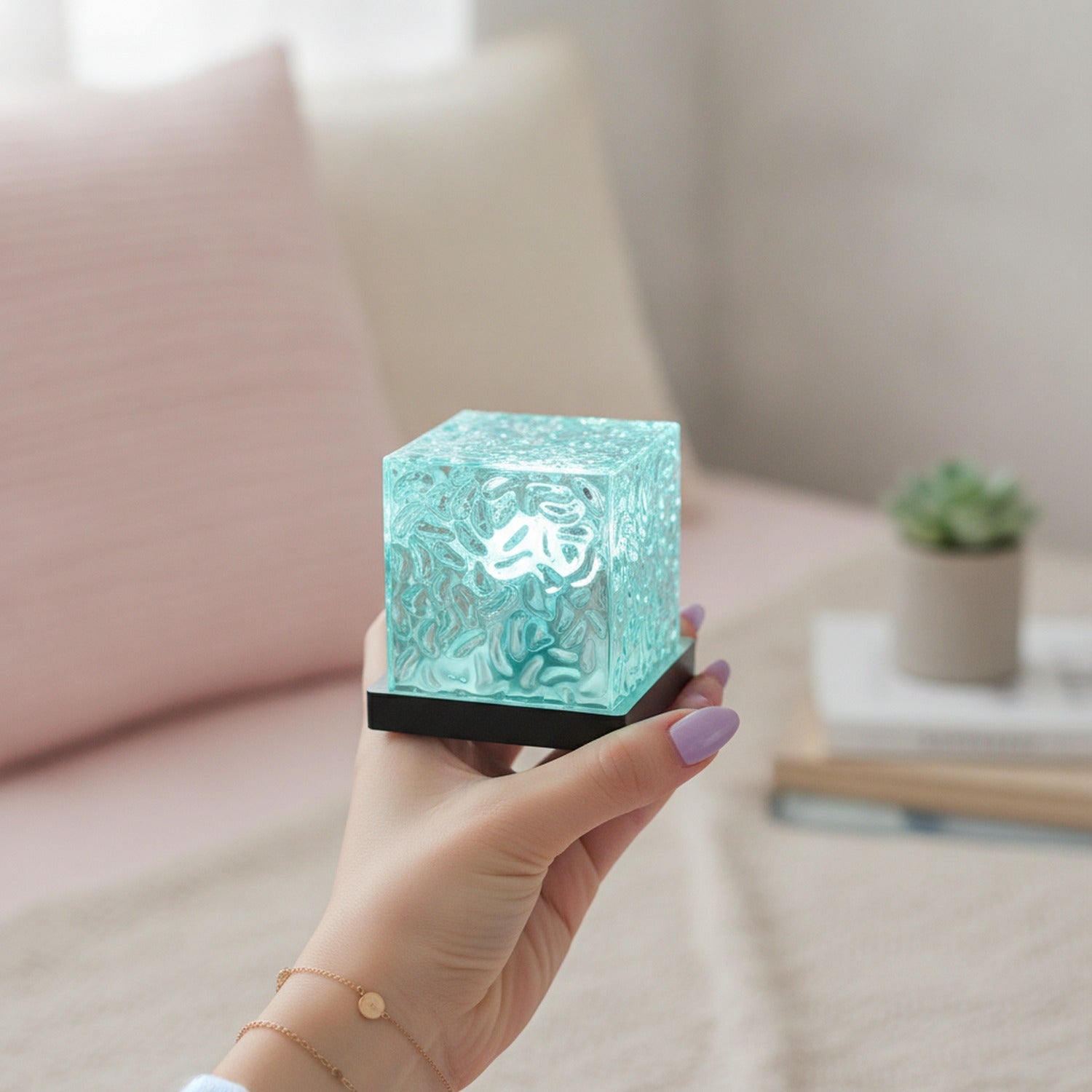 Crystalline Ice Cube Light-Up Desk Lamp