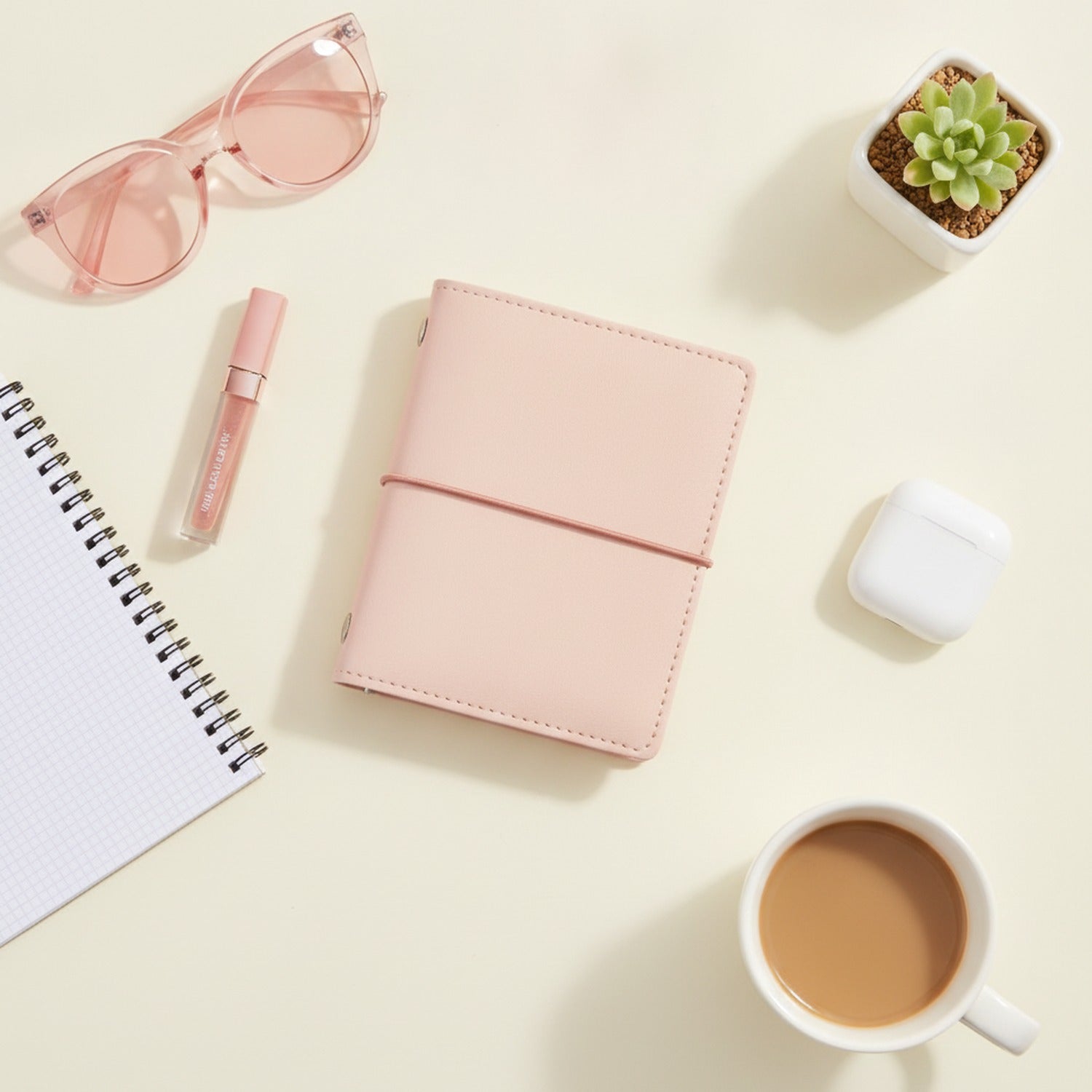 Blush Pink Elastic Band Hardcover Notebook