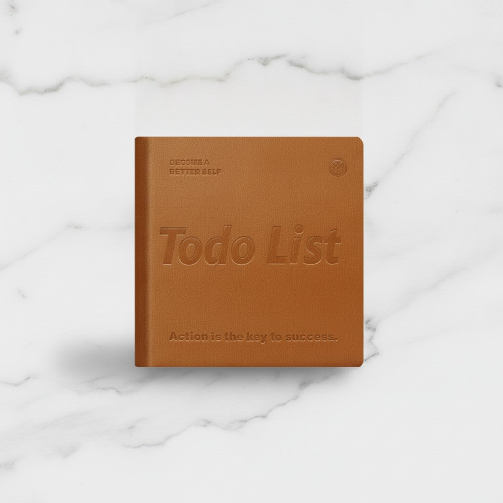 Todo List" Motivational Square Notebook - Daily Planner Caramel – stationery (view 2)