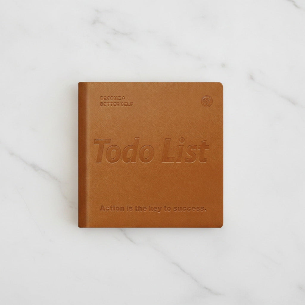 "Todo List" Motivational Square Notebook - Daily Planner Caramel