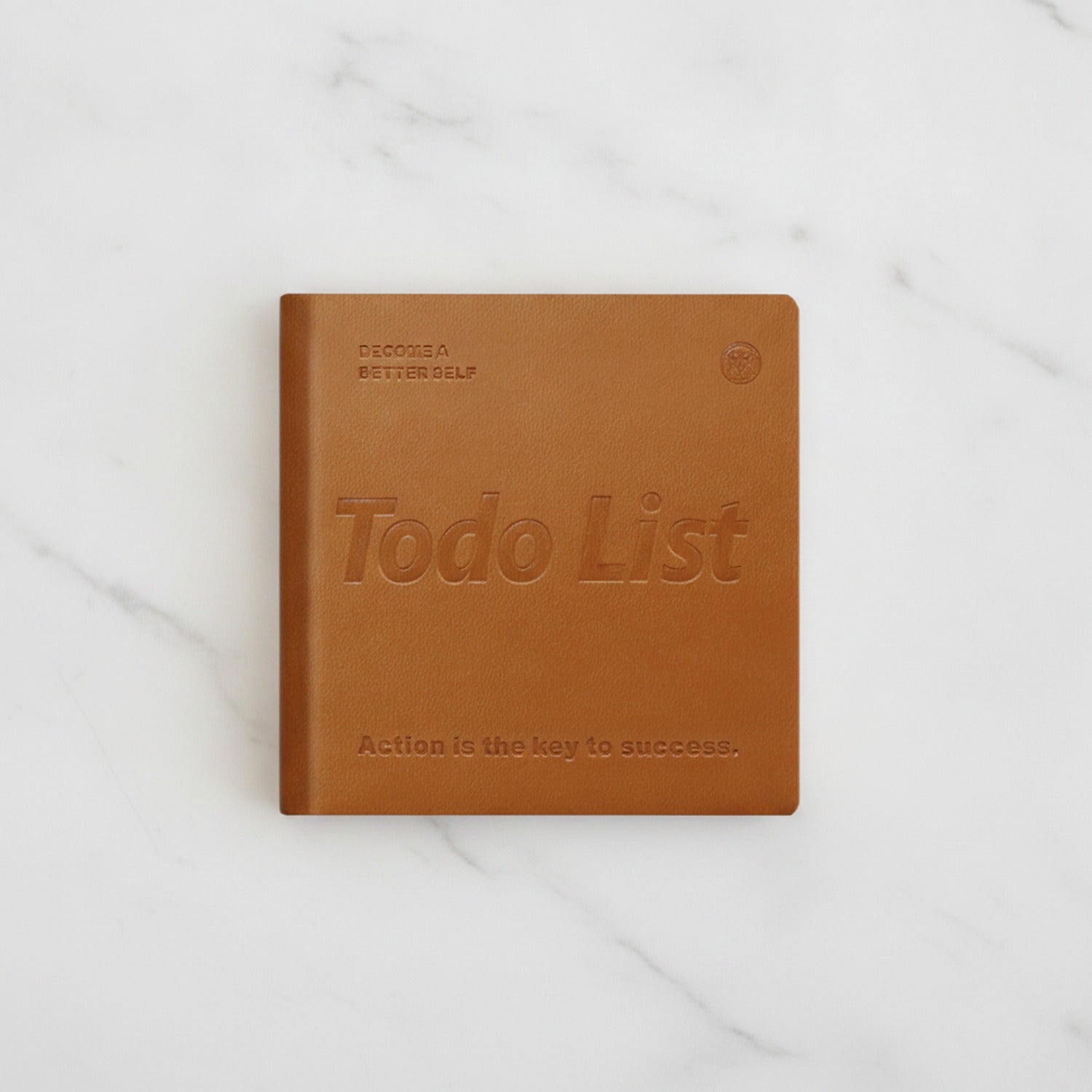 Blue "Todo List" Motivational Square Notebook - Daily Planner Caramel