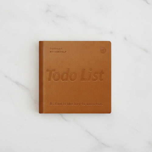 "Todo List" Motivational Square Notebook - Daily Planner Caramel
