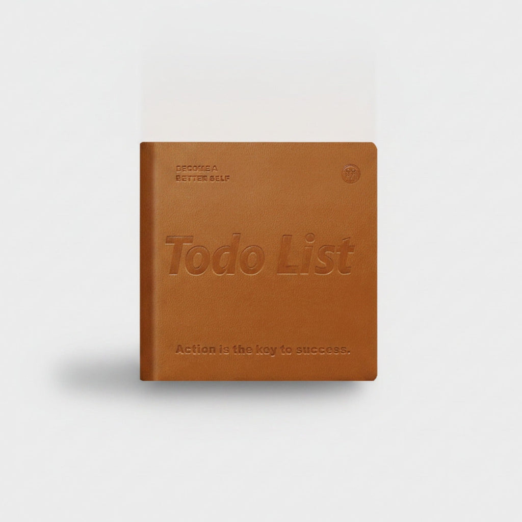 "Todo List" Motivational Square Notebook - Daily Planner Caramel