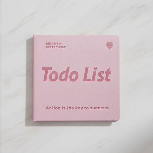 "Todo List" Motivational Square Notebook - Daily Planner Notebook Pink