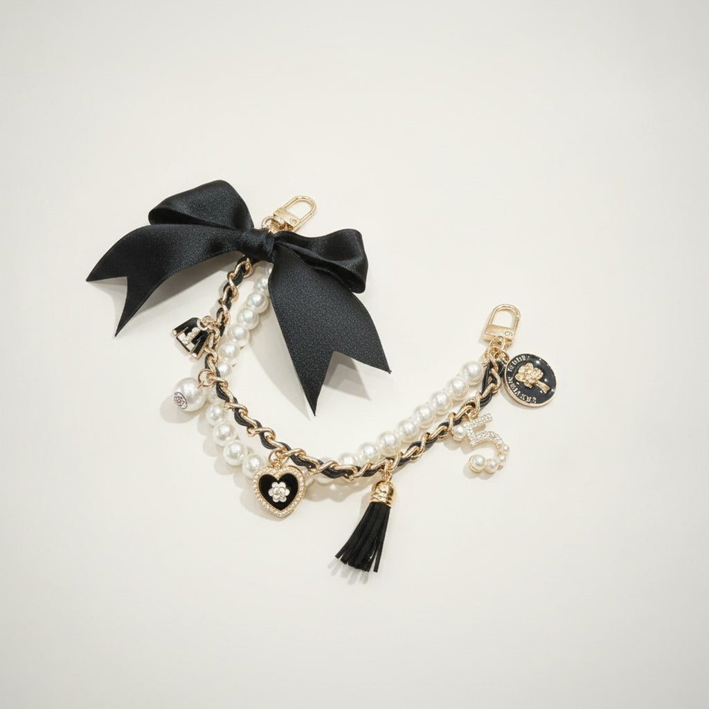 Luxury Bow Pearl Bag Charm Strap – bags & wallets (view 1)