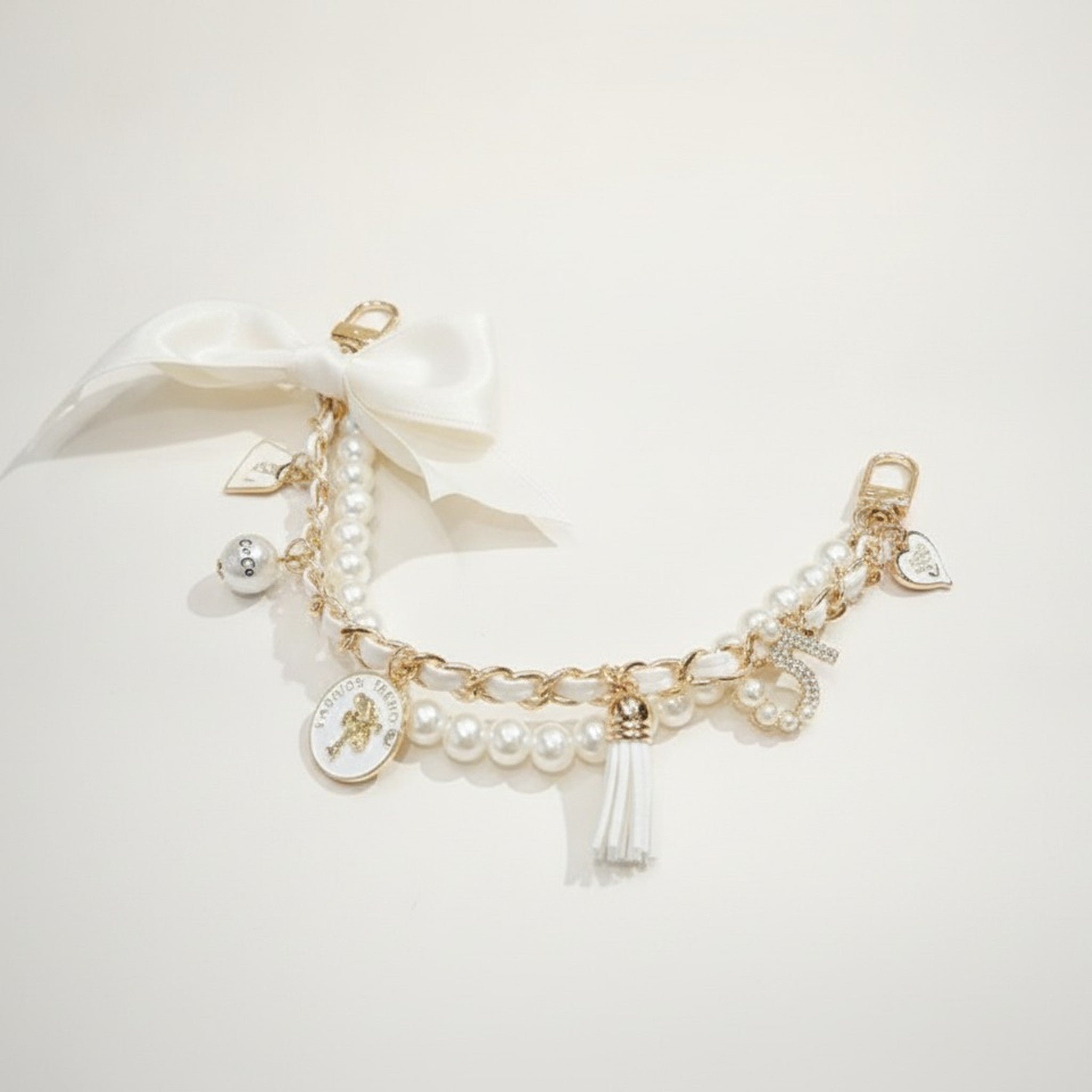 Luxury Bow Pearl Bag Charm Strap – bags & wallets (view 2)