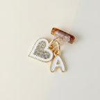 Rhinestone Heart Initial Letter Dangle Charm – jewelry (view 1)