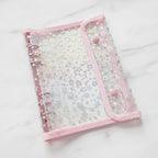 Star Ring Binder with Snap Closure - Light Pink Outer Shell + A5 Six-Hole Two-Grid PP Inner 10 Sheets – stationery (view 2)