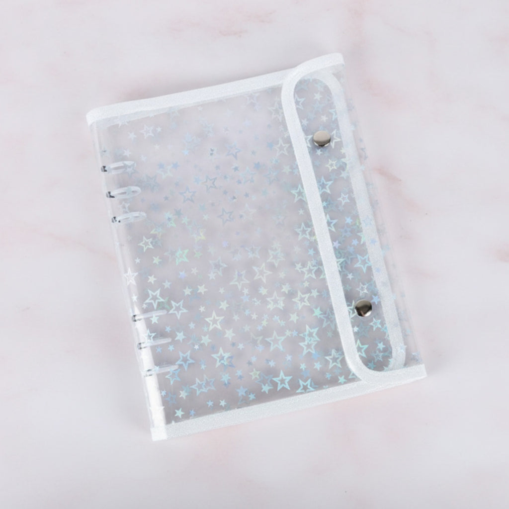 Star Ring Binder with Snap Closure - White Shell + A5 6-Hole 2-Grid PP Refill 10 Pages – stationery (view 2)