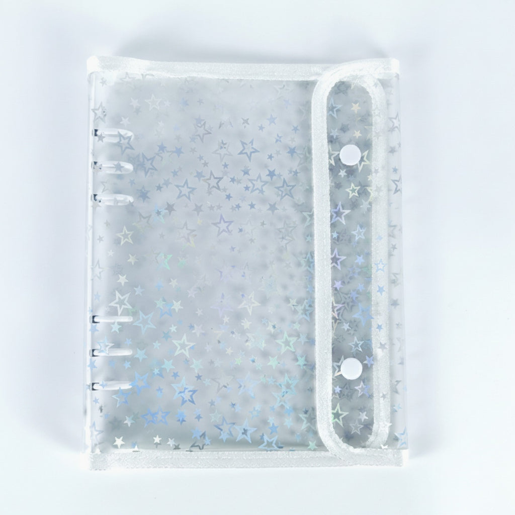 Star Ring Binder with Snap Closure - White Shell + A5 6-Hole 2-Grid PP Refill 10 Pages – stationery (view 1)