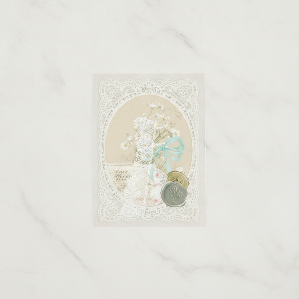 Vintage Lace Flower Letter Writing Set With Wax Seal – stationery (view 2)