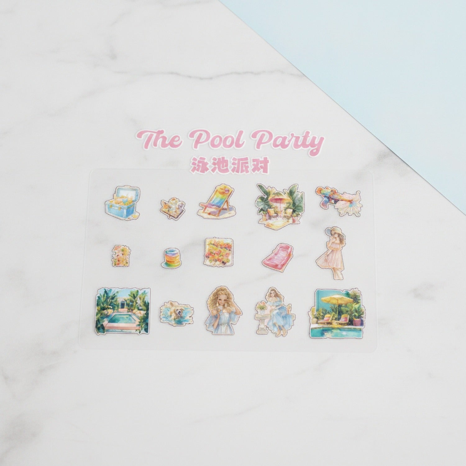 Pool Party Pink Sticker Sheet Set