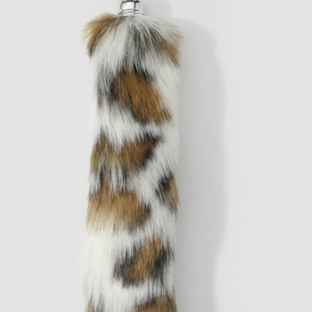 Chic Patterned Faux Fur Keychain – bags & wallets (view 1)