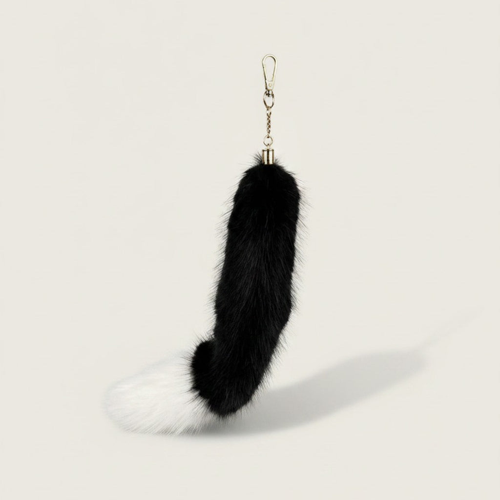Fluffy Faux Fur Tail Keychain Charm – apparel accessories (view 1)